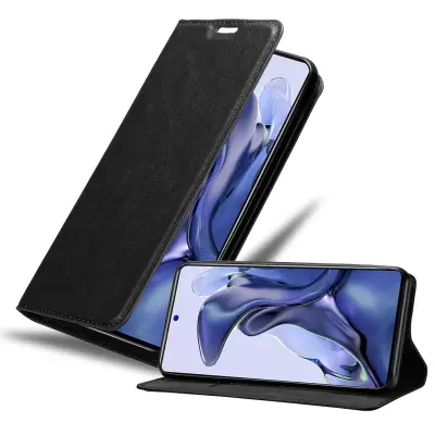 Cadorabo Case, združljiv z Xiaomi v nočni črni barvi - zaščitni pokrov z magnetnim zapiranjem, stoječo funkcijo in režo za kartico