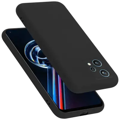 CADORABO Ohišje, združljiv z Realme v tekoči črni barvi - zaščitni pokrov iz fleksibilnega silikona TPU