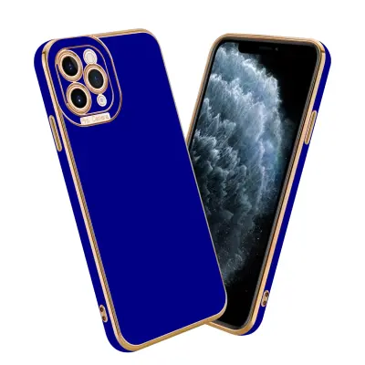 CADORABO Ohišje, združljiv z Apple v sijajnem modrem - Rose Gold - Zaščitni pokrov iz fleksibilnega silikona TPU in z zaščito pred kamero