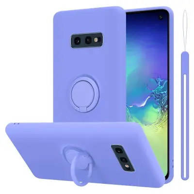 CADORABO Ohišje, združljiv s Samsungom v tekoči lahki vijolični barvi - zaščitni pokrov iz fleksibilnega silikona TPU z obročem