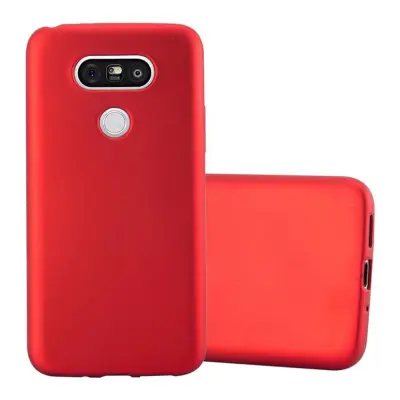 Cadorabo Case, združljiv z LG v kovinsko rdeči - zaščitni pokrov, narejen iz fleksibilnega silikona TPU