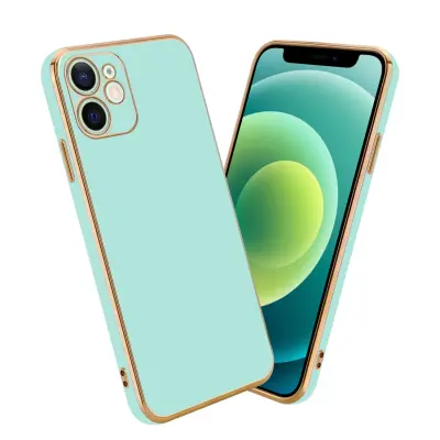 CADORABO Ohišje, združljiv z Apple v sijajni metini zeleni barvi - Zlato - zaščitno prevleko iz fleksibilnega silikona TPU in z zaščito pred kamero