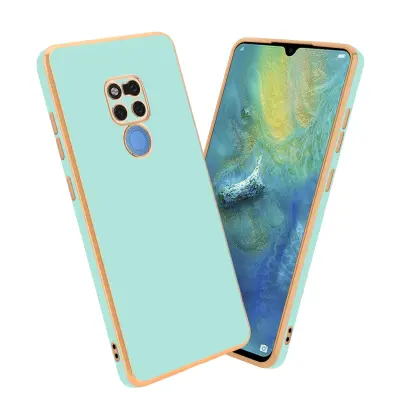 CADORABO Ohišje, združljiv s Huawei v sijajni metini zeleni barvi - Zlato - zaščitni pokrov iz fleksibilnega silikona TPU in z zaščito pred kamero