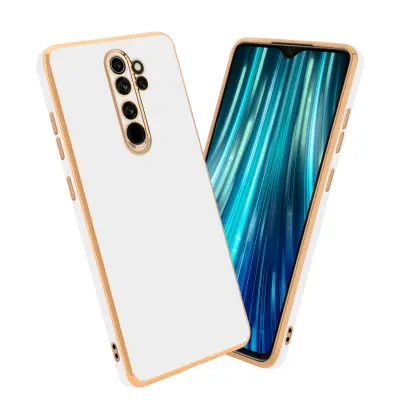 CADORABO Ohišje, združljiv s Xiaomi v sijajnem belem - zlatu - zaščitni pokrov iz fleksibilnega silikona TPU in z zaščito pred kamero