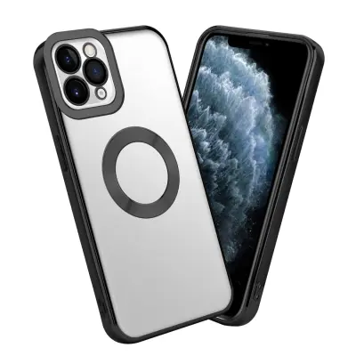 Cadorabo Case, združljiv z Apple v prozorni - črni - zaščitni pokrov, narejen iz fleksibilnega silikona TPU s kromiranjem