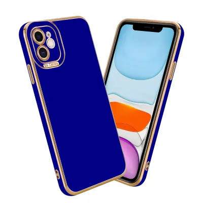 CADORABO Ohišje, združljiv z Apple v sijajnem modrem - Rose Gold - Zaščitni pokrov iz fleksibilnega silikona TPU in z zaščito pred kamero