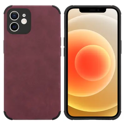 Cadorabo Case, združljiv z Apple v Burgund Purple - Zaščitni pokrov iz silikona TPU z plemenito umetno seminsko hrbet