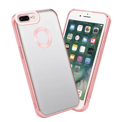 CADORABO Ohišje, združljiv z Apple v prozorni - roza - zaščitni pokrov, narejen iz fleksibilnega silikona TPU s kromiranjem
