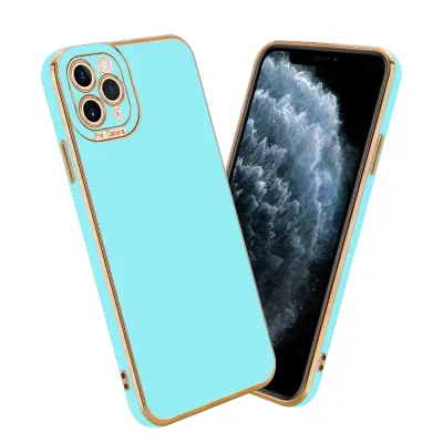 CADORABO Ohišje, združljiv z Apple v sijajni turkizni - Rose Gold - Zaščitni pokrov iz fleksibilnega silikona TPU in z zaščito pred kamero