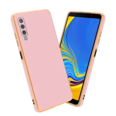 CADORABO Ohišje, združljiv s Samsungom v sijajnem roza - zlati - zaščitni pokrov iz fleksibilnega silikona TPU in z zaščito pred kamero