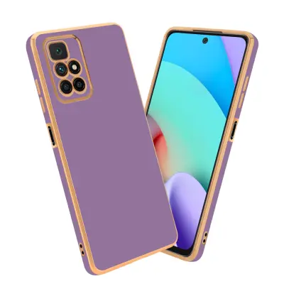 CADORABO Ohišje, združljiv s Xiaomi v sijajnem vijoličnem - zlatu - zaščitni pokrov iz fleksibilnega silikona TPU in z zaščito pred kamero