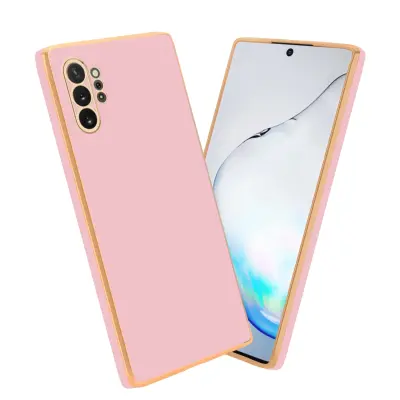 CADORABO Ohišje, združljiv s Samsungom v sijajnem roza - zlati - zaščitni pokrov iz fleksibilnega silikona TPU in z zaščito pred kamero