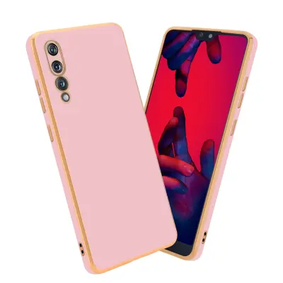 CADORABO Ohišje, združljiv s Huawei v sijajnem roza - zlato - zaščitni pokrov iz fleksibilnega silikona TPU in z zaščito pred kamero