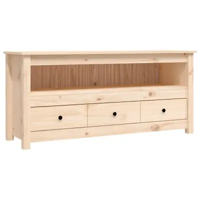 vidaXL TV omarica 114x35x52 cm trdna borovina