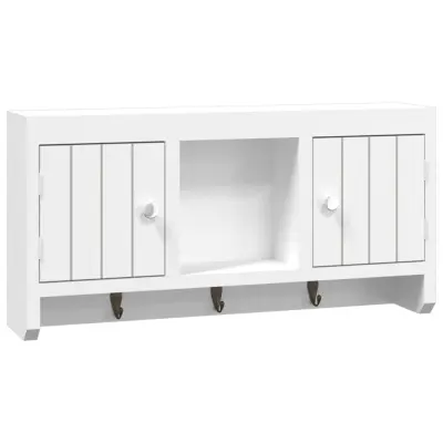 vidaXL Omarica za ključe bela 40x8,5x20 cm inženirski les in jeklo