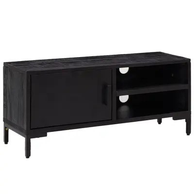 vidaXL TV omarica črna 90x30x40 cm trdna reciklirana borovina