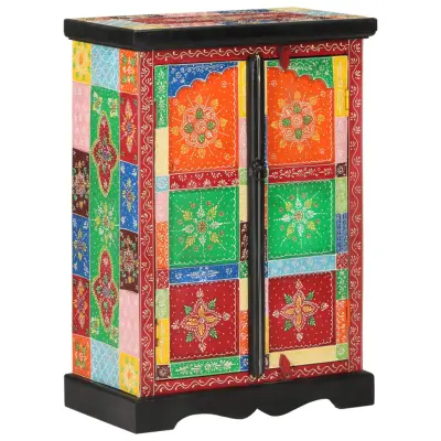 vidaXL Ročno barvana komoda z vrati 53x30x75 cm trden mangov les