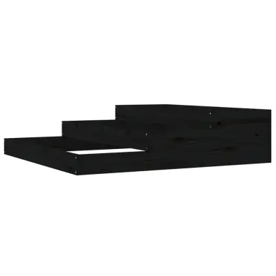 vidaXL Visoka greda črna 107x107x27 cm trdna borovina
