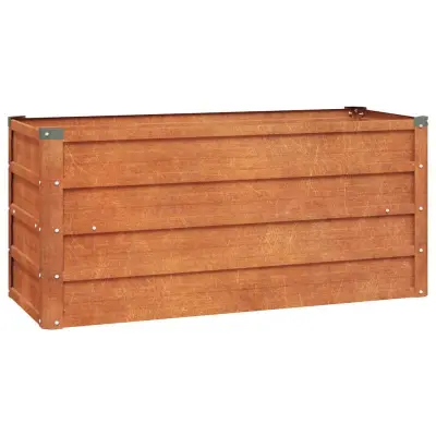 vidaXL Vrtna visoka greda rusty 100x40x45 cm corten jeklo