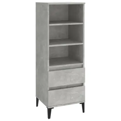 vidaXL Visoka omara betonsko siva 40x36x110 cm inženirski les