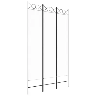 vidaXL Paravan 3-delni bel 120x200 cm blago