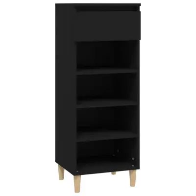 vidaXL Omarica za čevlje črna 40x36x105 cm inženirski les