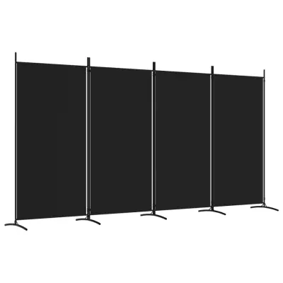 vidaXL Paravan 4-delni črn 346x180 cm blago