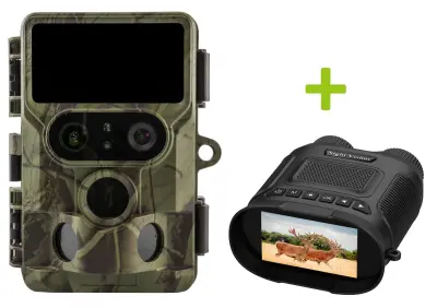 Oxe Lovska kamera Tarantula WiFi 4K in binokular za nočno gledanje OXE DV29 + 32GB SD kartica, 8 baterij in stojalo!