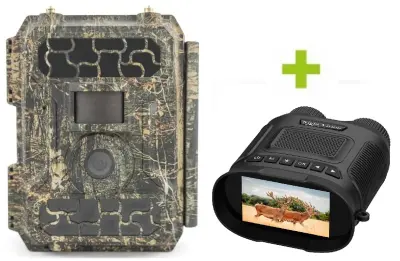 Oxe Lovska kamera Panther 4G in daljnogled OXE DV29 za nočno gledanje + 32 GB SD kartica in 12 baterij!