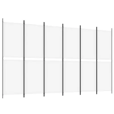 vidaXL Paravan 6-delni bel 300x180 cm blago