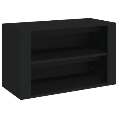 vidaXL Regal za čevlje črn 75x35x45 cm inženirski les