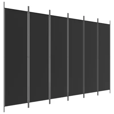 vidaXL Paravan 6-delni črn 300x200 cm blago