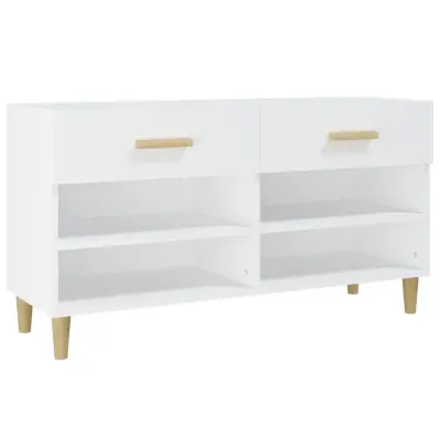 vidaXL Omarica za čevlje bela 102x35x55 cm inženirski les