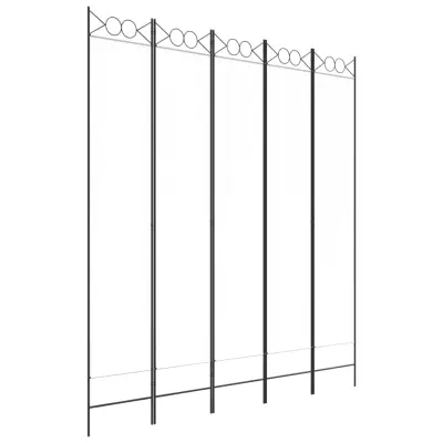 vidaXL Paravan 5-delni 200x220 cm črno blago