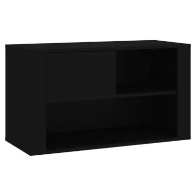 vidaXL Omarica za čevlje črna 80x35x45 cm inženirski les