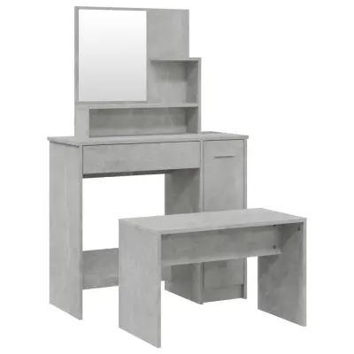 vidaXL Toaletna mizica komplet betonsko sive barve 86,5x35x136 cm
