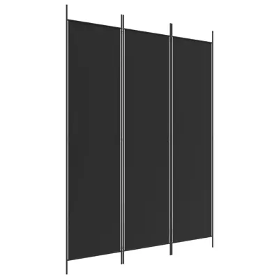 vidaXL Paravan 3-delni 150x200 cm črna blago