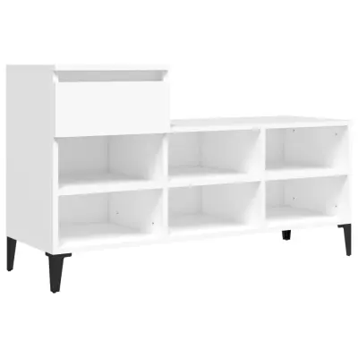 vidaXL Omarica za čevlje bela 102x36x60 cm inženirski les