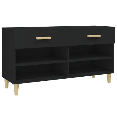 vidaXL Omarica za čevlje črna 102x35x55 cm inženirski les