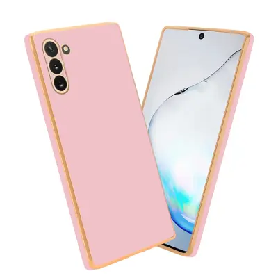 CADORABO Ohišje, združljiv s Samsungom v sijajnem roza - zlati - zaščitni pokrov iz fleksibilnega silikona TPU in z zaščito pred kamero