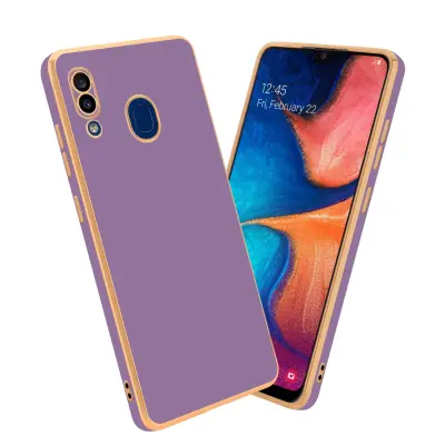 CADORABO Ohišje, združljiv s Samsungom v sijajnem vijoličnem - zlati - zaščitni pokrov iz fleksibilnega silikona TPU in z zaščito pred kamero
