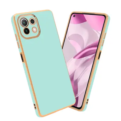 CADORABO Ohišje, združljiv s Xiaomi v sijajni metini zeleni barvi - Zlato - zaščitno prevleko iz fleksibilnega silikona TPU in z zaščito pred kamero