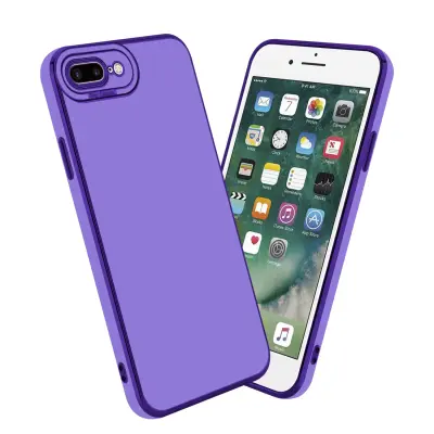 CADORABO Ohišje, združljiv z Apple v sijajnem vijoličnem - Rose Gold - Zaščitni pokrov iz fleksibilnega silikona TPU in z zaščito pred kamero