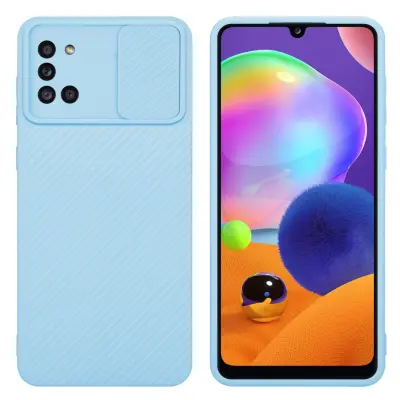 CADORABO Ohišje, združljiv s Samsungom v Bonbon Light Blue - Zaščitni pokrov iz fleksibilnega silikona TPU in z zaščito pred kamero