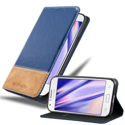 Cadorabo Case, združljiv s Samsungom v temno modro rjavi barvi - zaščitni pokrov z magnetnim zapiranjem, stoječo funkcijo in režo za kartico