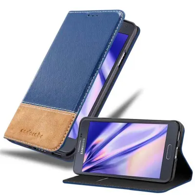 Cadorabo Case, združljiv s Samsungom v temno modro rjavi barvi - zaščitni pokrov z magnetnim zapiranjem, stoječo funkcijo in režo za kartico