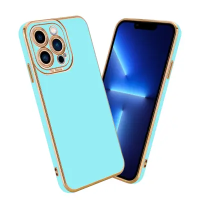 CADORABO Ohišje, združljiv z Apple v sijajni turkizni - Rose Gold - Zaščitni pokrov iz fleksibilnega silikona TPU in z zaščito pred kamero