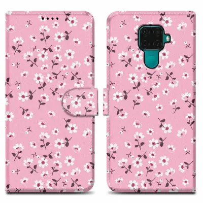 CADORABO Ohišje, združljiv s Huawei - Design Flower Rain št. 6 - Zaščitni pokrov z magnetnim zapiranjem, funkcijo stojala in režo za kartico