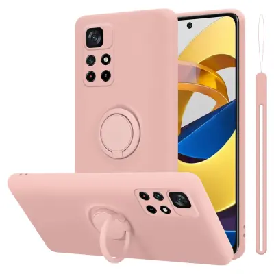 Cadorabo Case, združljiv s Xiaomi v tekoči roza barvi - zaščitni pokrov iz fleksibilnega silikona TPU z obročem