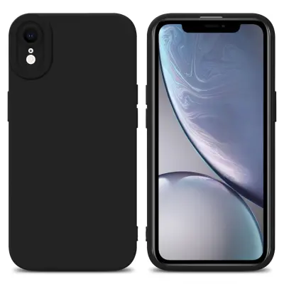 CADORABO Ohišje, združljiv z Apple v tekoči črni barvi - zaščitni pokrov iz fleksibilnega silikona TPU
